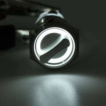 19mm 2 Position 12V Waterproof Stainless Steel Latching Metal Selector Switch (COLOR.: WHITE)
