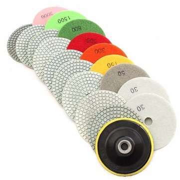 19pcs 4 Inch 30-3000 Grit Diamond Polishing Pads with M16 Backer Pad