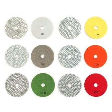 19pcs 4 Inch 30-3000 Grit Diamond Polishing Pads with M16 Backer Pad