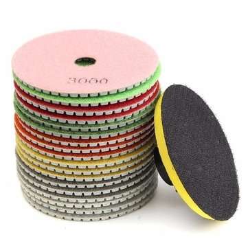 19pcs 4 Inch 30-3000 Grit Diamond Polishing Pads with M16 Backer Pad