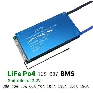 19S 60V LiFe Po4 Battery 3.2V Power Protection Board 30A-180A with Temperature Pro... (CURRENT: 70A)