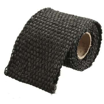 1m 2inch Virgin Glass Fiber Exhaust Pipe Insulation Heat Wrap Tape (COLOR.: BLACK)