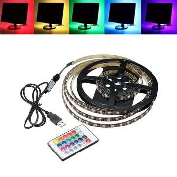 1M 2M 3M 4M Waterproof 5050 RGB LED USB Strip Light TV Backlilghting Kit + 24Key Remote (LENGTH: 3M)