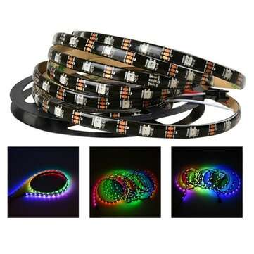 1M 3M 5M Built-in IC WS2812B 5050 RGB LED Strip Light Waterproof Individually Addres... (LENGTH: 3M)