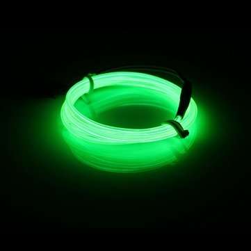 1M EL Led Flexible Soft Tube Wire Neon Glow Car Rope Strip Light Xmas... (COLOR.: FLUORESCENCEGREEN)