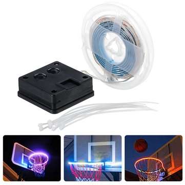 1M Solar Powered Waterproof 8 Modes IP67 RGB White 30LED Basketball Rim Strip Lig... (COLOR.: WHITE)