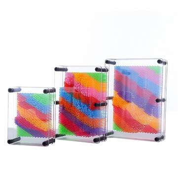 1pc 3D Hand Model Toys Rectangle Changeable Needle Painting Rainbow Transparent Plastic... (SIZE: L)