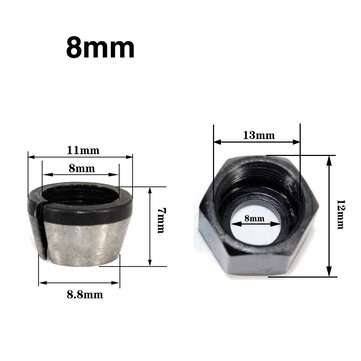 1Pc 3Pcs Collet 6mm 6.35mm 8mm Collets Chuck Engraving Trimming Machine Electric Router... (TYPE: C)