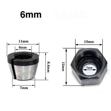 1Pc 3Pcs Collet 6mm 6.35mm 8mm Collets Chuck Engraving Trimming Machine Electric Router... (TYPE: A)