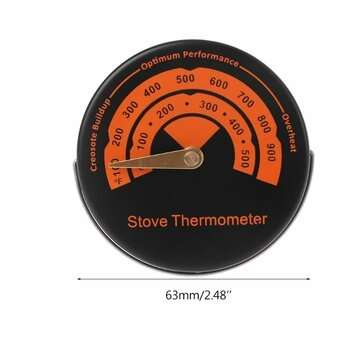 1PC Alloy Magnetic Stove Flue Pipe Thermometer Dropshipping Magnetic Wood Stove Thermometer Fireplac