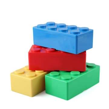 1pc Creative Storage Box Vanzlife Building Block Shapes Plastic Saving Space Box... (COLOR.: YELLOW)