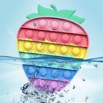 1pc Rainbow Strawberry Bubble Sensory Decompression Artifact Bright Color Fidget Toys Adult Children