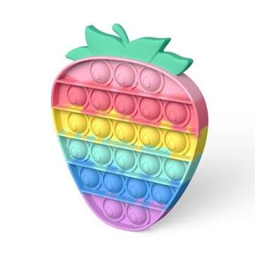 1pc Rainbow Strawberry Bubble Sensory Decompression Artifact Bright Color Fidget Toys Adult Children