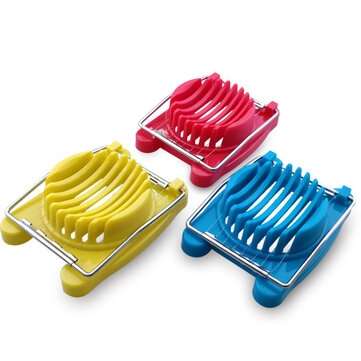 1PC Stainless Steel Cut Egg Slicer Sectioner Cutter Mold Multifunction Eggs... (COLOR.: RANDOMCOLOR)