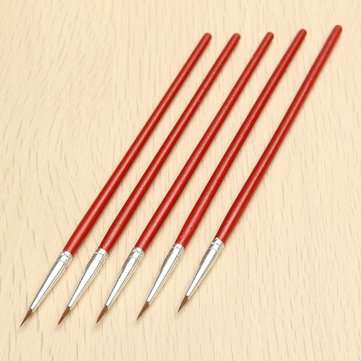 1Pce Short Handle Artist Paint Brush Set Round Shape Nylon Hair Hook Line Pen Brush Set