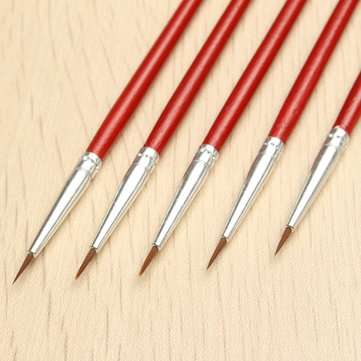 1Pce Short Handle Artist Paint Brush Set Round Shape Nylon Hair Hook Line Pen Brush Set