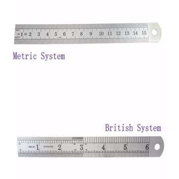 1pcs 15cm Double Side Stainless Steel Measuring Straight Ruler Metric Silver