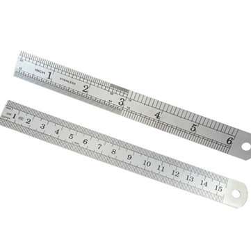 1pcs 15cm Double Side Stainless Steel Measuring Straight Ruler Metric Silver