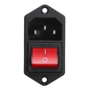 1pcs 10A 250V 3Pin IEC320 C14 Inlet Module Plug Fuse With Switch Male Power Socket (COLOR.: RED)