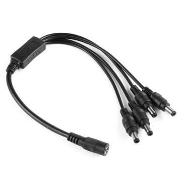 1PCS 1 DC Female To 4 Male Plug Power Cord adapter Connector Cable Splitter for CCTV Camera Surveill