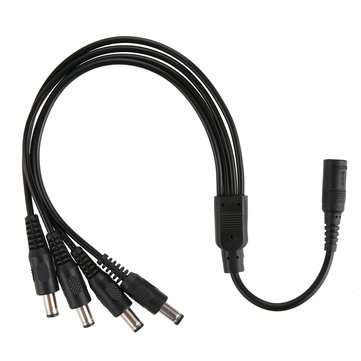 1PCS 1 DC Female To 4 Male Plug Power Cord adapter Connector Cable Splitter for CCTV Camera Surveill