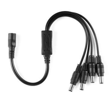 1PCS 1 DC Female To 4 Male Plug Power Cord adapter Connector Cable Splitter for CCTV Camera Surveill