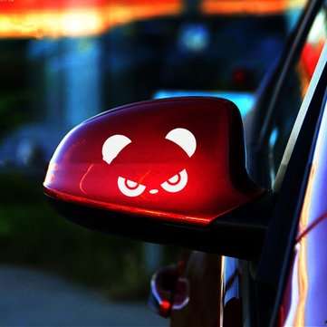 1pcs Black White Red Panda Car Stickers (COLOR.: RED)