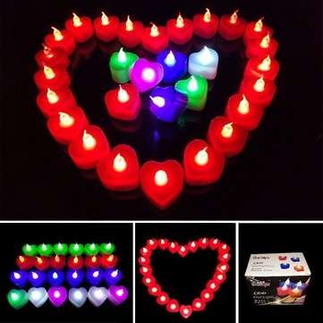 1PCS Battery Powered Led Light Candle Flameless Colorful Elec... (COLOR.: RED | STYLE: UNCHANGEABLE)