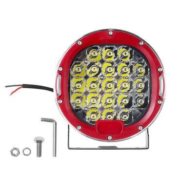 1Pcs LED 9-32V IP68 6000K 105W 6000LM Motorcycle Car ATV Headlights Red 7Inch