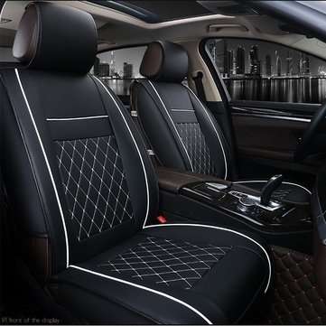 1pcs Universal Fashionable PU Leather Full Surround Car Seat Cover Headrest Waist Support Pad