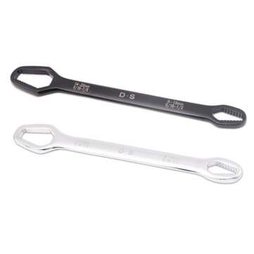1Pcs Wrench Double-Head Spanners Universal Ratchets Wrenches Portable 8-22mm hex ... (COLOR.: WHITE)