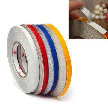 1Roll 1cm x45.7m Reflective Body Rim Stripe Sticker DIY Tape Self-Adhesive (COLOR.: YELLOW)