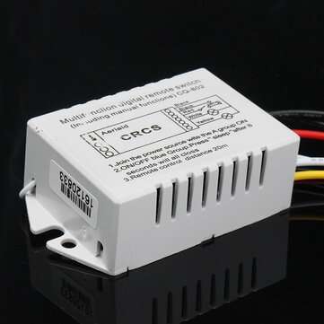 2 Channel Port 180-240V ON/OFF Wireless Digital Remote Control Light Wall Switch 20M