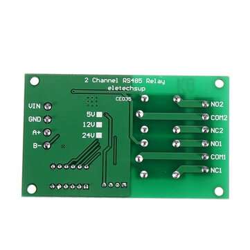 2 Channel RS485 Relay Board UART Serial Port Switch Module Modbus Remote Control for PLC Smart Home