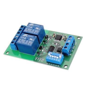 2 Channel RS485 Relay Board UART Serial Port Switch Module Modbus Remote Control for PLC Smart Home