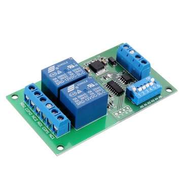 2 Channel RS485 Relay Board UART Serial Port Switch Module Modbus Remote Control for PLC Smart Home