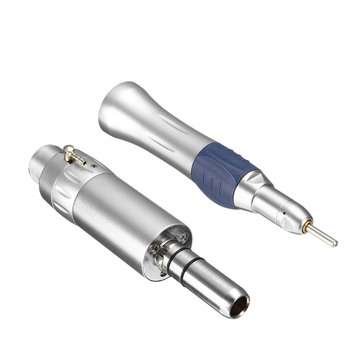 2 Holes Dental Slow Low Speed Handpiece Complete Contra Angle Push Button Tools Kit