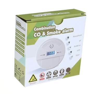 2 IN 1 Carbon Monoxide Smoke Alarm Sensor Toxic Gas Leak Detection Alarm