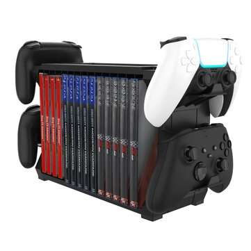 2 In 1 Game Disc Stand CD Storage Game Card Storage Gamepad Stand for Playstation 5 Game Controller