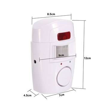 2 In 1 Motion Wireless Infrared Security Alarm Chime Alarm Home Detector with Remote Control+Holder