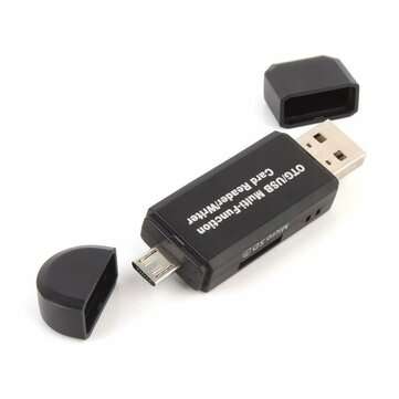 2 in 1 OTG/USB 2.0 Multifunction Card Reader Writer High-speed SD Micro-SD Card Reader for PC Androi