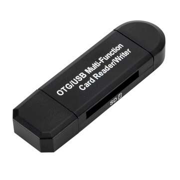2 in 1 OTG/USB 2.0 Multifunction Card Reader Writer High-speed SD Micro-SD Card Reader for PC Androi
