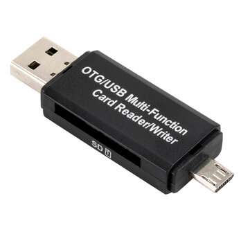 2 in 1 OTG/USB 2.0 Multifunction Card Reader Writer High-speed SD Micro-SD Card Reader for PC Androi