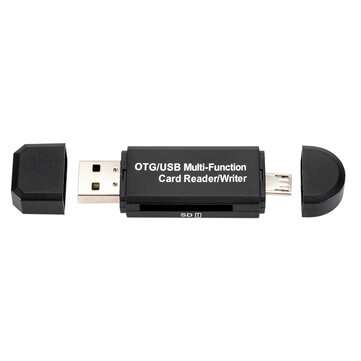 2 in 1 OTG/USB 2.0 Multifunction Card Reader Writer High-speed SD Micro-SD Card Reader for PC Androi