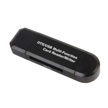 2 in 1 OTG/USB 2.0 Multifunction Card Reader Writer High-speed SD Micro-SD Card Reader for PC Androi