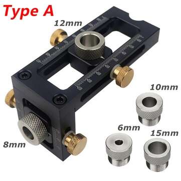 2 in 1 Hole Locator Furniture Doweling Jig Woodworking Drilling Guide Home Tools (TYPE: A)