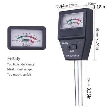 2 in 1 Pointer Type Soil Analyzer Farm Soil Fertile Meter pH Tester for Gardening Planting Analyzer