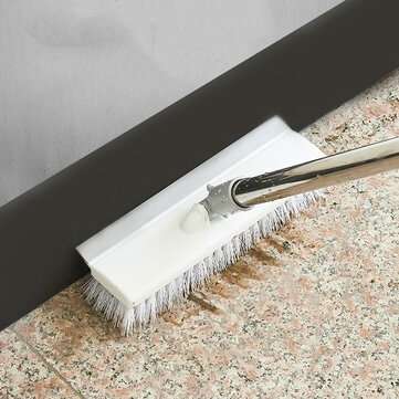 2 in 1 Retractable Rotating Floor Brush Glass Cleaning Tool Telescopic Rod Window Cleaner Squeegee W