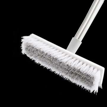 2 in 1 Retractable Rotating Floor Brush Glass Cleaning Tool Telescopic Rod Window Cleaner Squeegee W