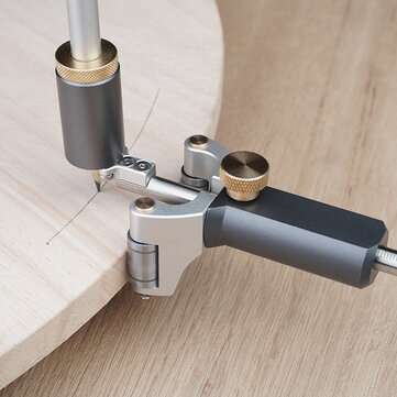 2 In 1 Woodworking Straight Line Linear Arc Scriber Tool with Pencil Scribe Tool Draw Circle Straigh